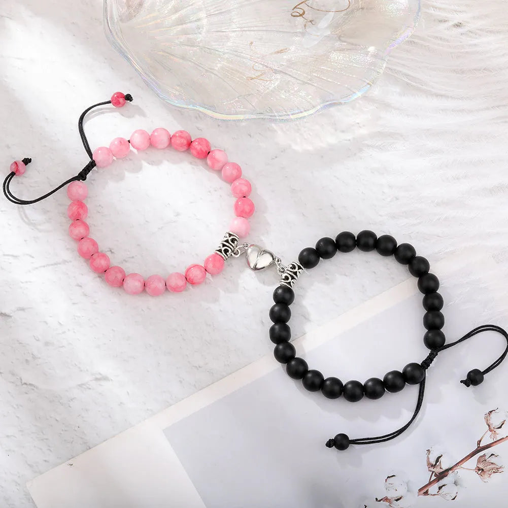 Magnetische Liebesarmbänder Armbänder Stella Brillante Jewellery Pink / Schwarz  