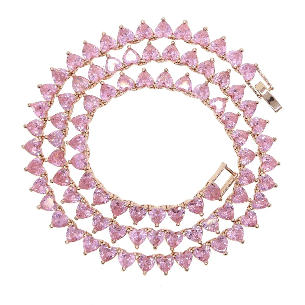 -20% Herz-Tennis-Halskette Herz-Tennis-Halskette Stella Brillante Jewellery Rosa 38cm 