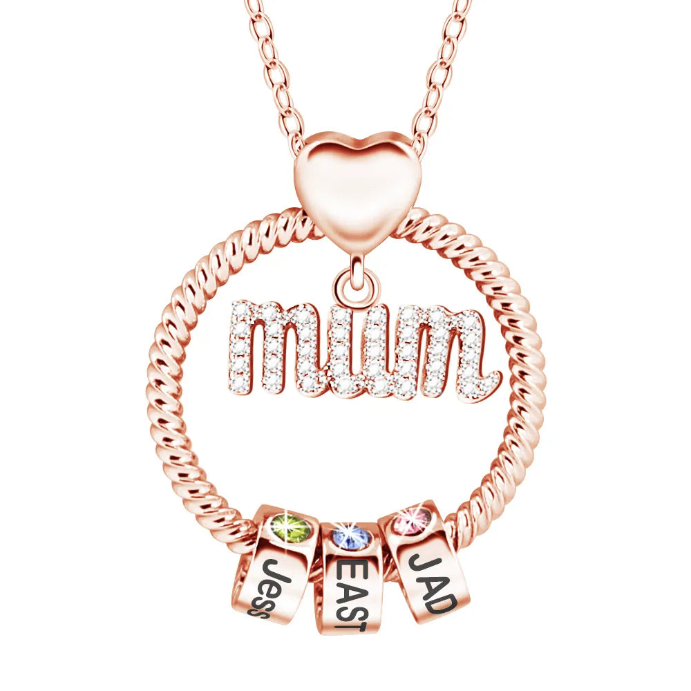 -20% Personalisierte Mama Namenskette Geburtsstein-Halskette Stella Brillante Jewellery Mum-Roségold 1 Name 