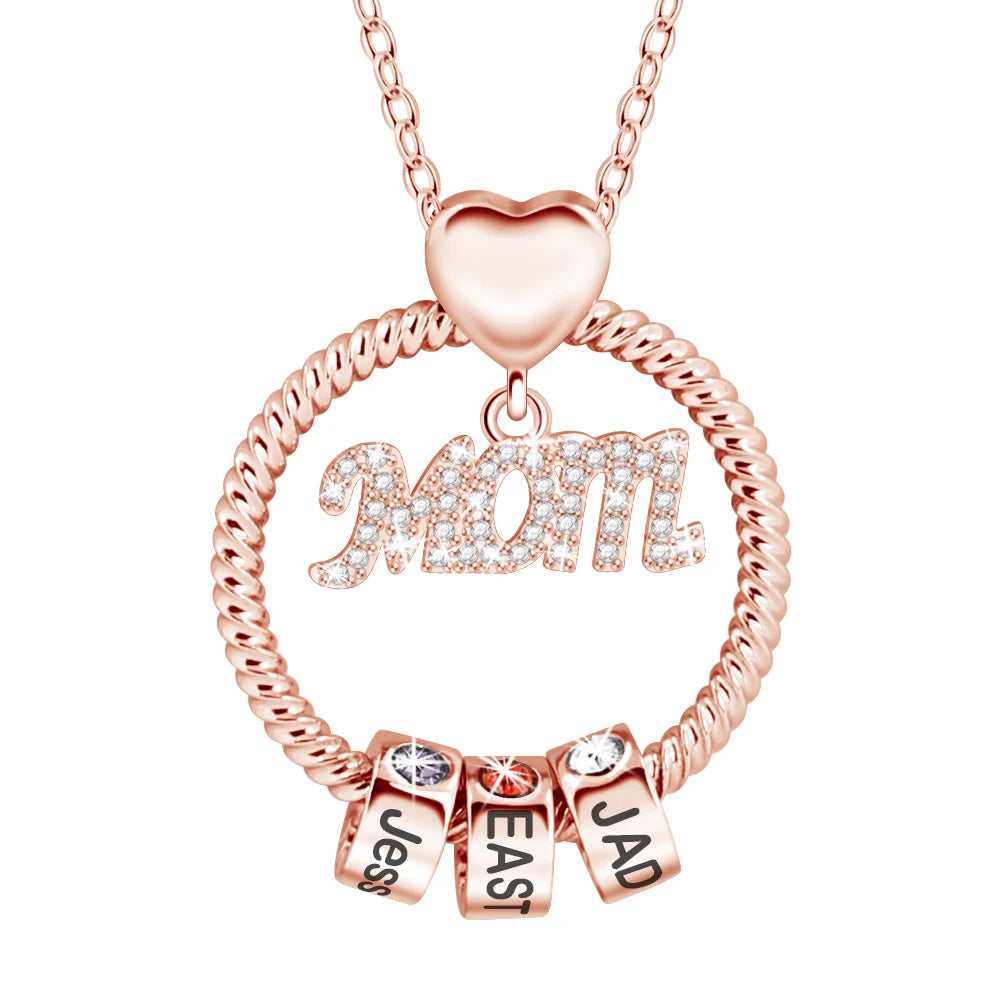 -20% Personalisierte Mama Namenskette Geburtsstein-Halskette Stella Brillante Jewellery Mom-Roségold 1 Name 