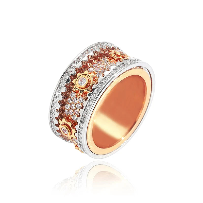 -30% Sternen-Drehring Sternenzahnrad-Drehring Stella Brillante Jewellery Silberrose 7 