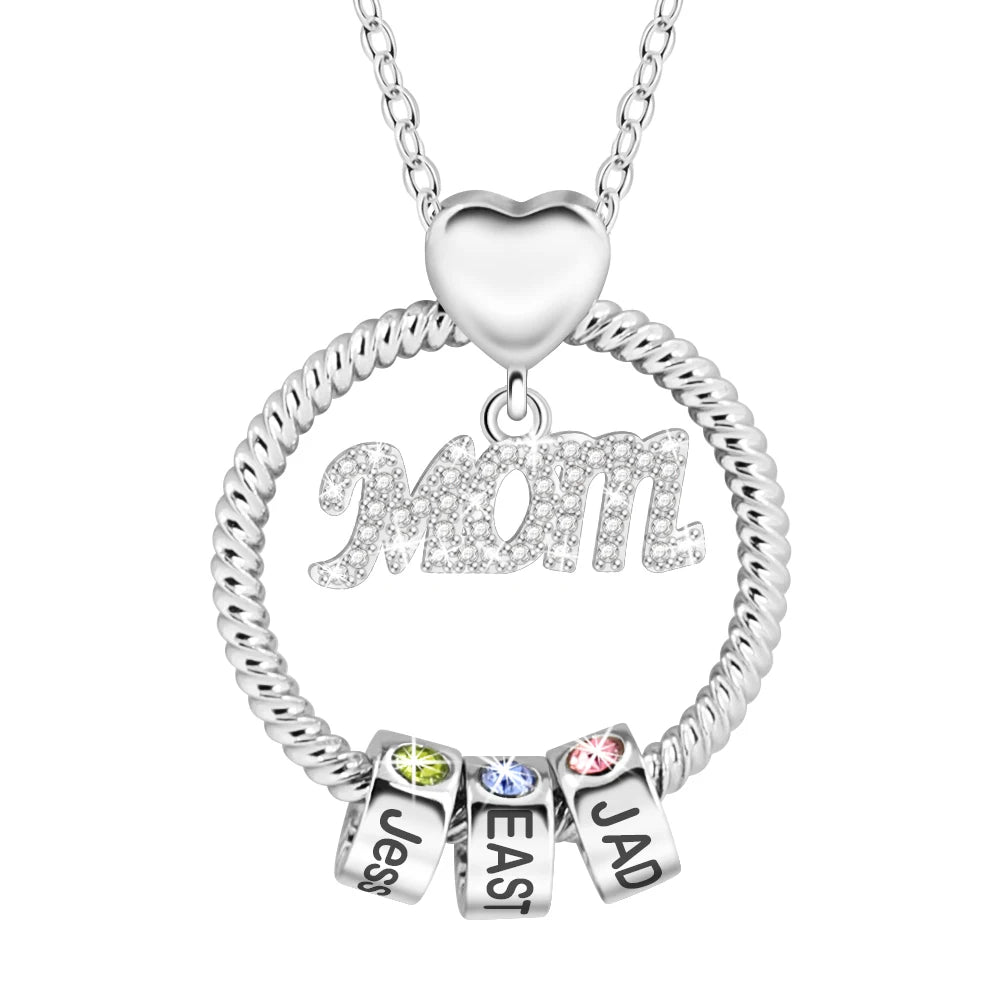 -20% Personalisierte Mama Namenskette Geburtsstein-Halskette Stella Brillante Jewellery Mom-Silber 1 Name 