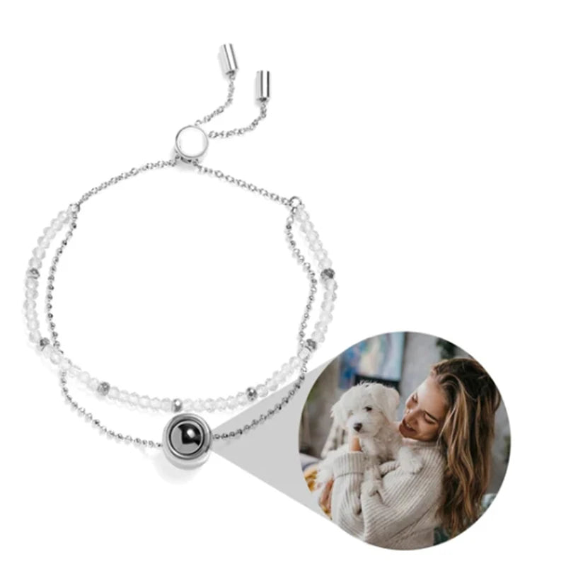 -20% Personalisiertes Foto Projektions Armband Fotoprojektionsarmband Stella Brillante Jewellery Weiss  