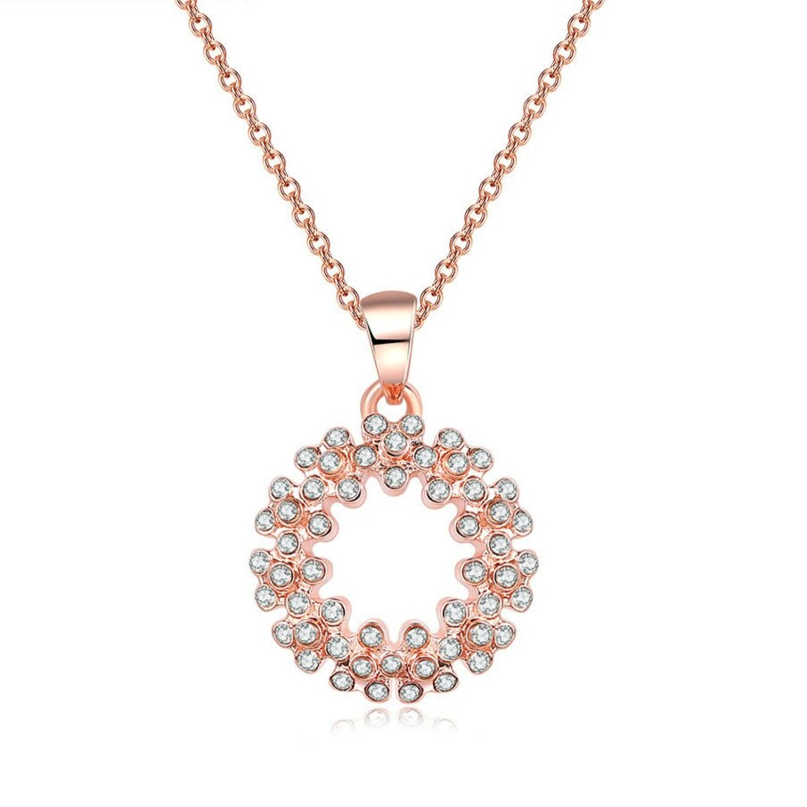 Elegante Blume Zirkonia Halskette 0 Stella Brillante Jewellery Roségold  