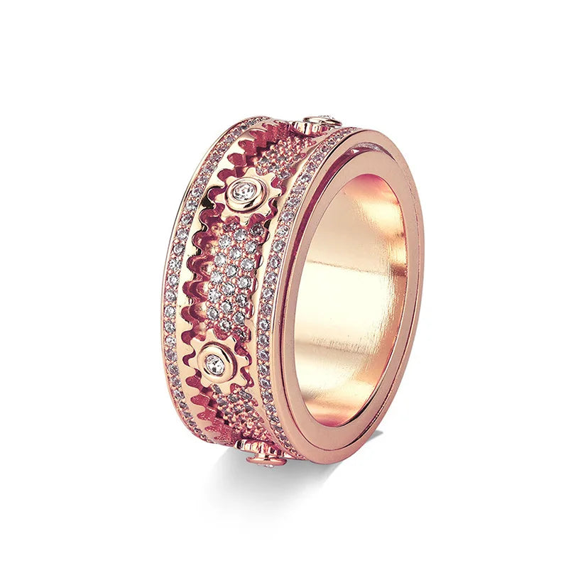 -30% Sternen-Drehring Sternenzahnrad-Drehring Stella Brillante Jewellery Roségold 10 