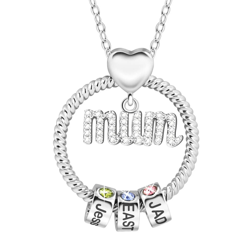 -20% Personalisierte Mama Namenskette Geburtsstein-Halskette Stella Brillante Jewellery Mum-Silber 1 Name 