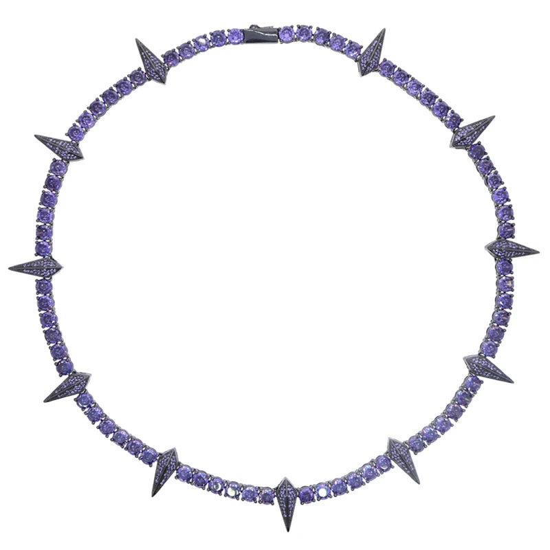 -20% Nieten-Halskette Nieten-Halskette Stella Brillante Jewellery Schwarz Violett 46CM 