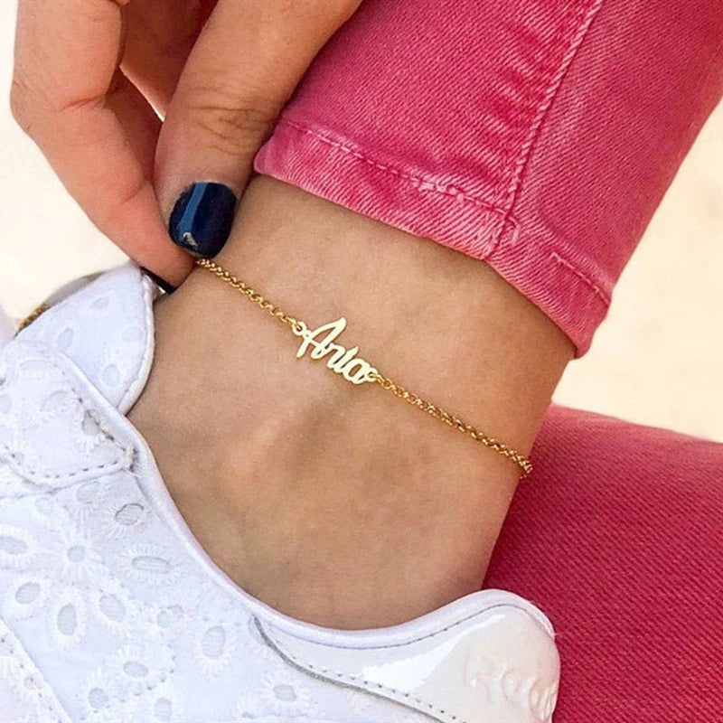 Personalisierte Namen-Fusskette Anklets Stella Brillante Jewellery Roségold  